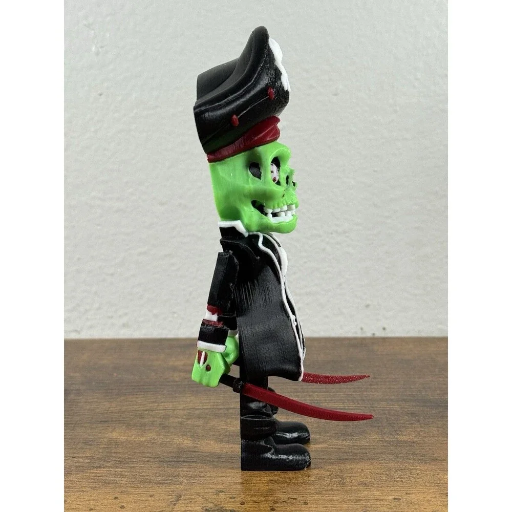 3D Printed 6in Zombie Pirate Creepy Halloween Decor Flexi Horror Creature Spooky